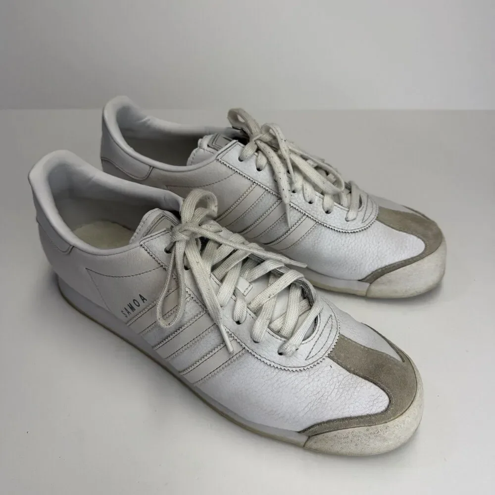 ADIDAS Samoa Mens Shoes Size 13 White Leather Retro Casual Sneakers 133759 Y2K